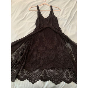 Free People Sheer lace‎ Whimsygoth fairy vamp glitter dress